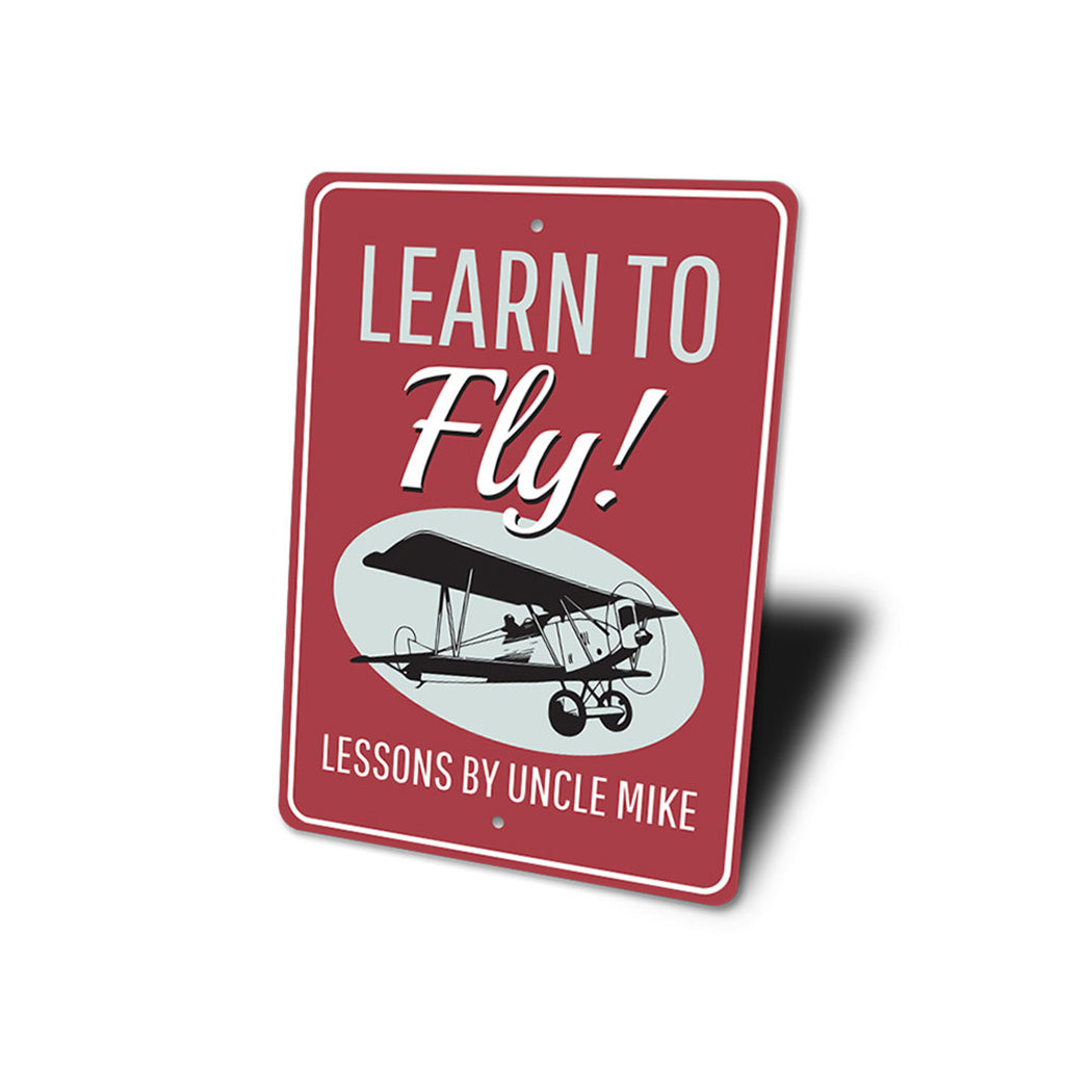 Learn to Fly Plane Lessons Sign