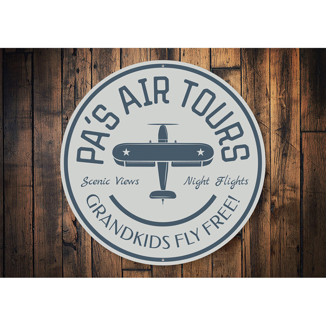 Grandpa's Air Tours Flight Sign Aluminum Sign