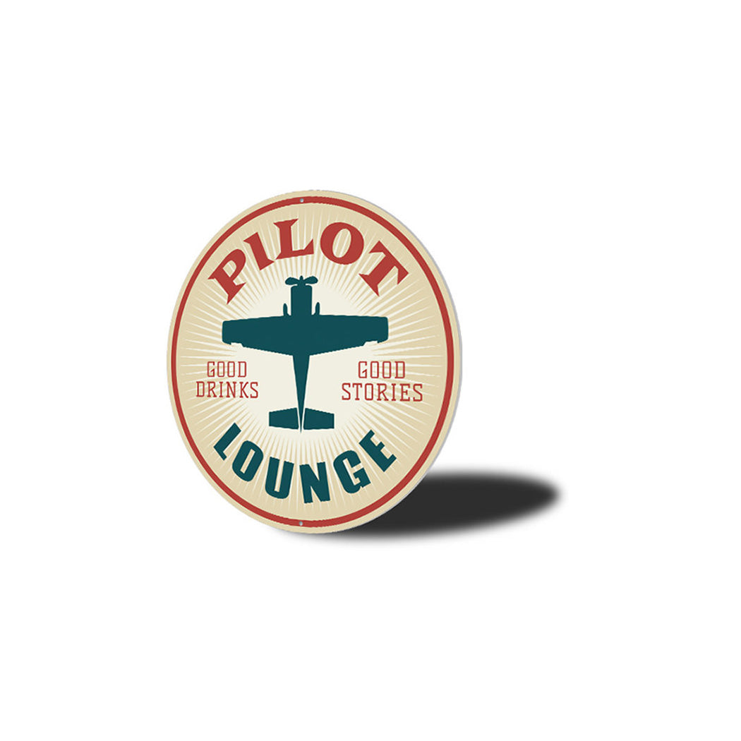Pilot Drinks Lounge Hangar Metal Sign