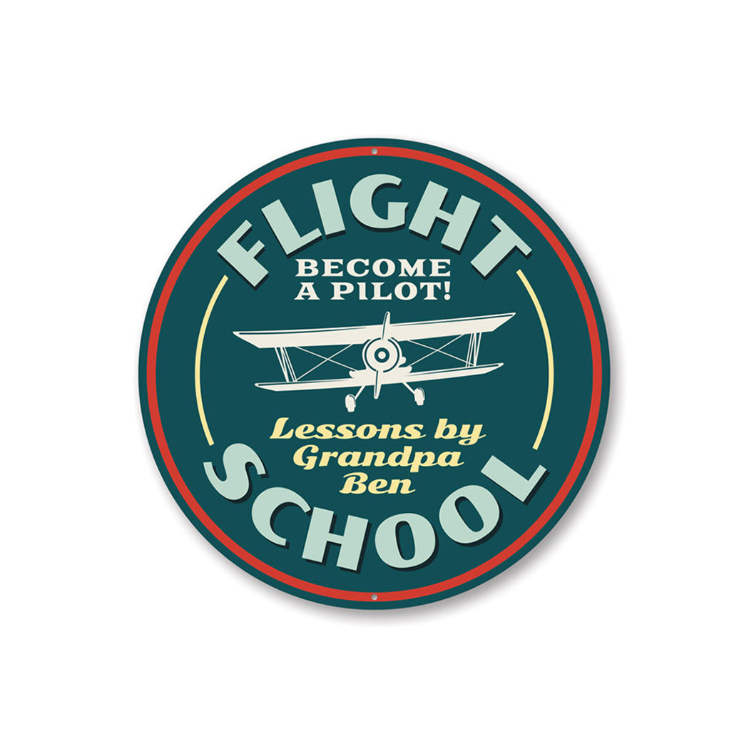 Flying Lessons Flight School Sign Aluminum Sign
