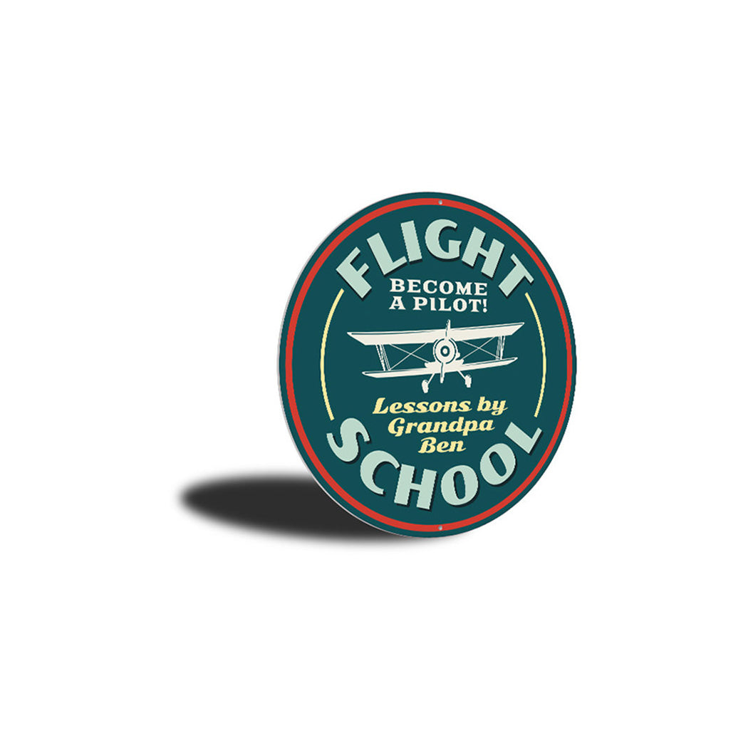 Flying Lessons Flight School Sign Aluminum Sign