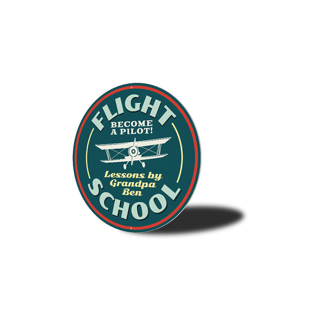 Flying Lessons Flight School Metal Sign