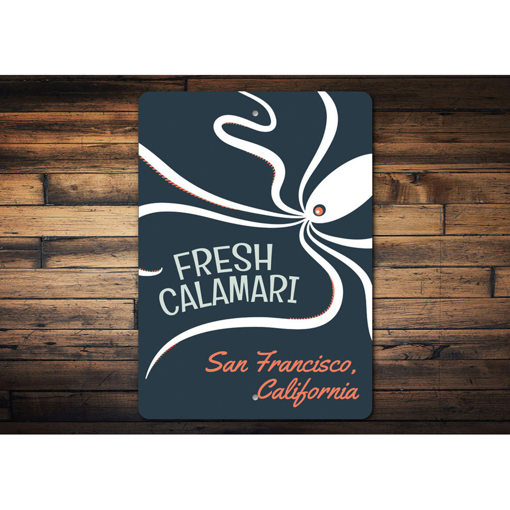 Fresh Calamari Personalized Seafood Sign