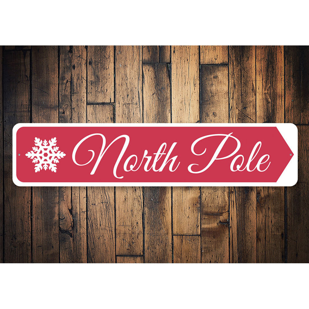 North Pole Snowflake Christmas Sign