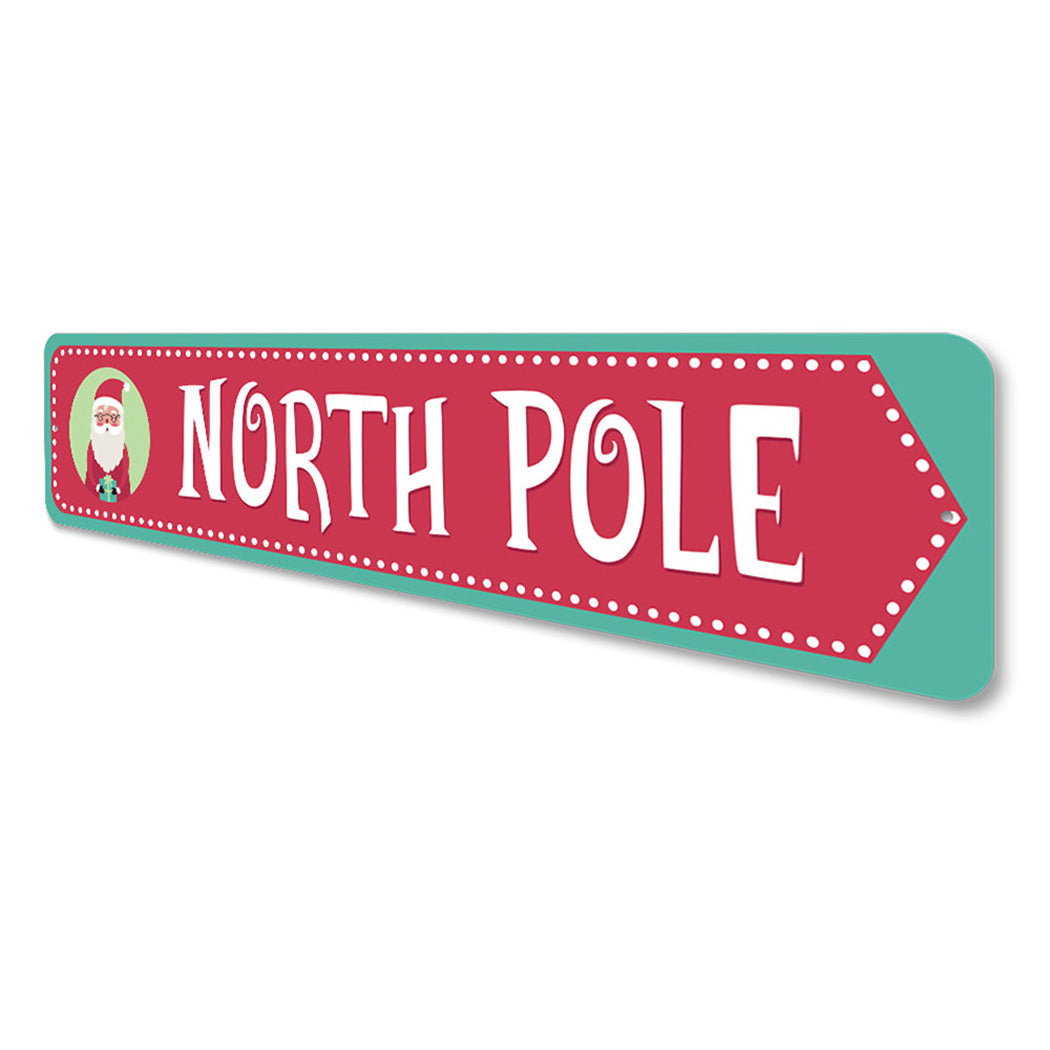North Pole Santa Arrow Sign