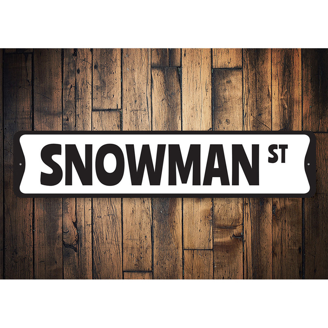 Snowman Street Christmas Sign