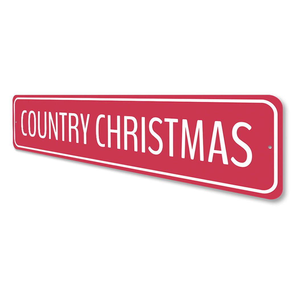 Red Country Christmas Sign