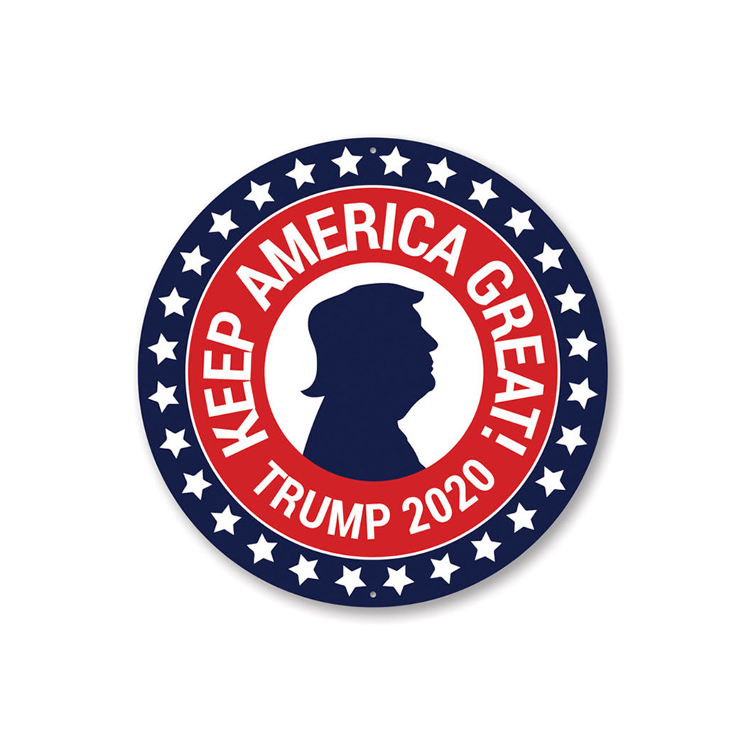 Keep America Great (Stars in Red & Blue) Aluminum Sign