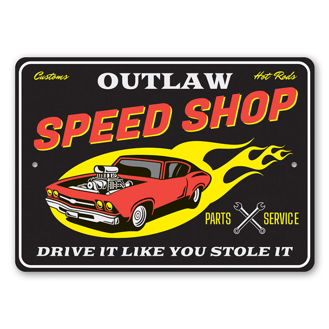 Customs Hot Rods Speed Shop Parts and Service Sign