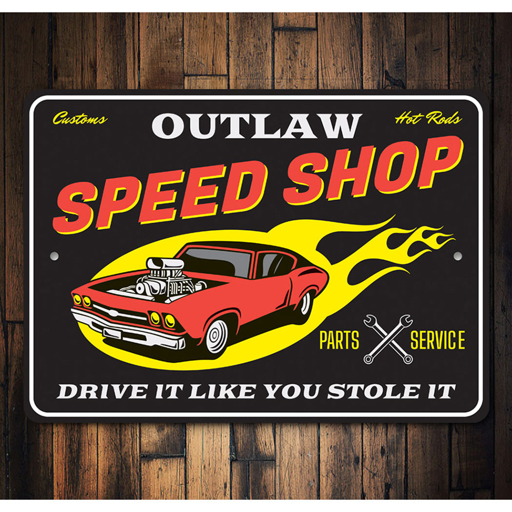 Customs Hot Rods Speed Shop Parts and Service Sign