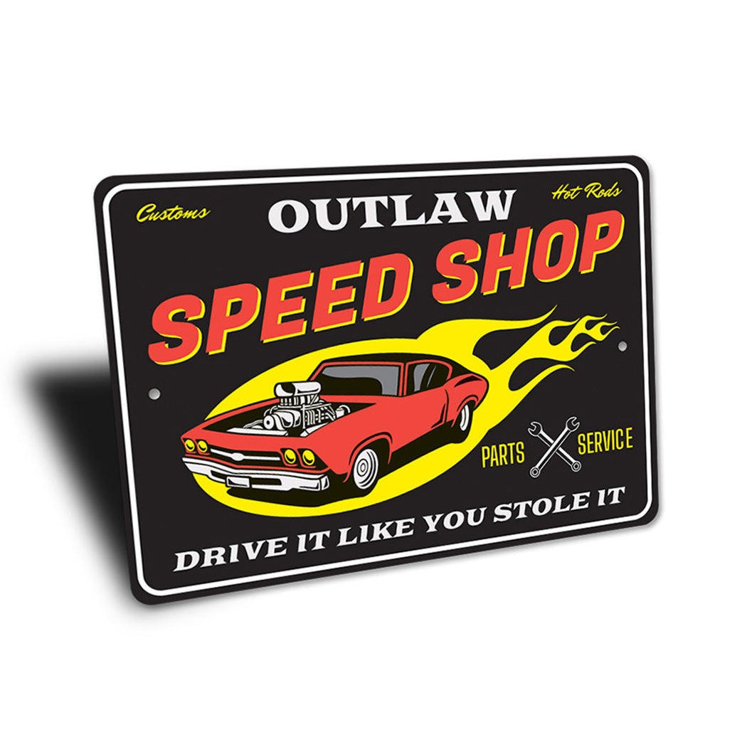 Customs Hot Rods Speed Shop Parts and Service Sign