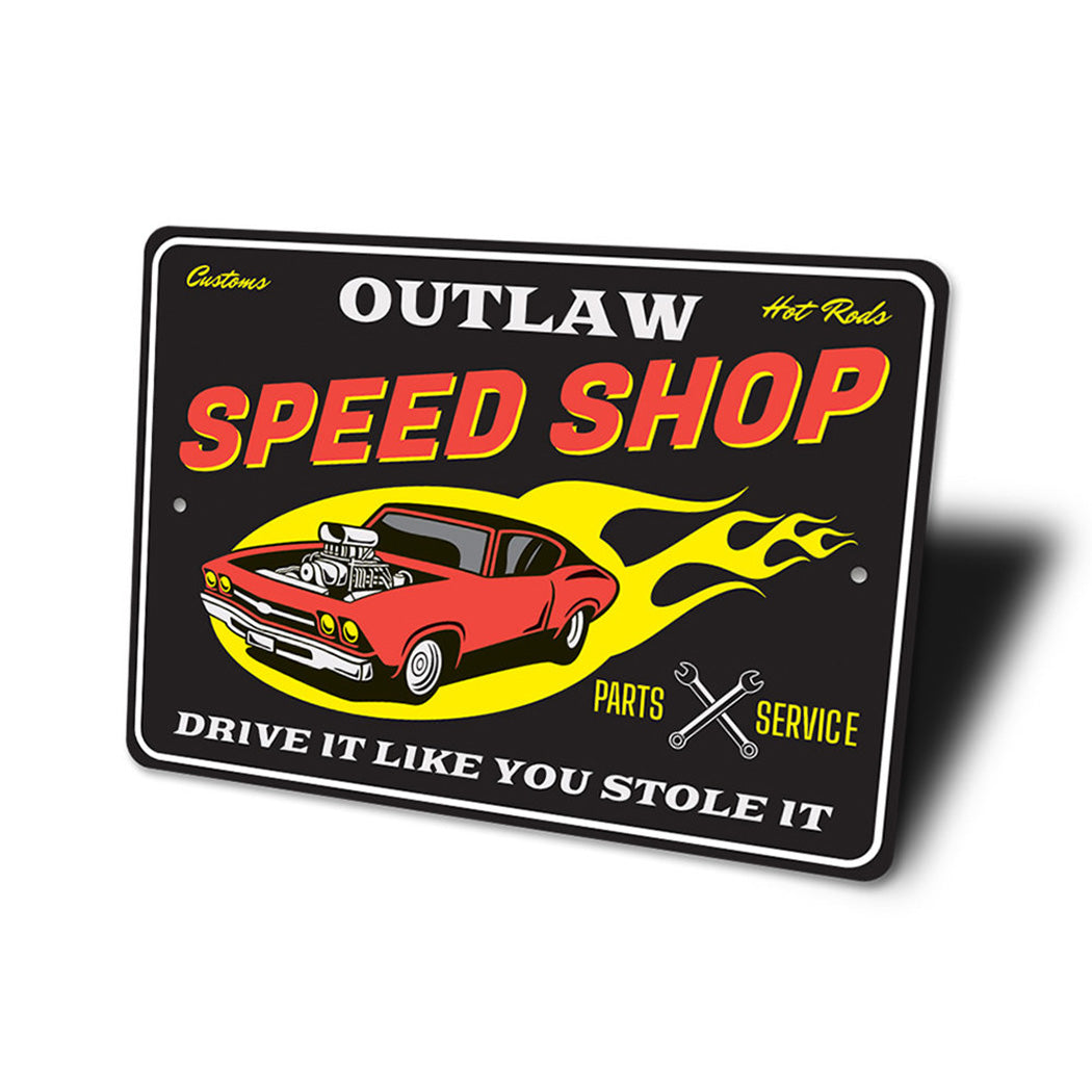 Customs Hot Rods Speed Shop Parts and Service Sign