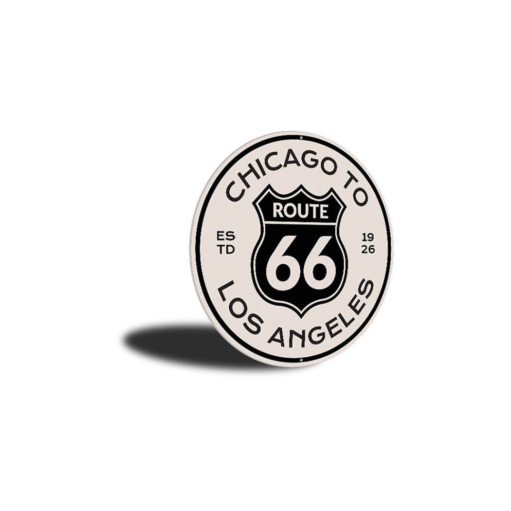 Route 66 Chicago to Los Angeles Novelty Sign Aluminum Sign