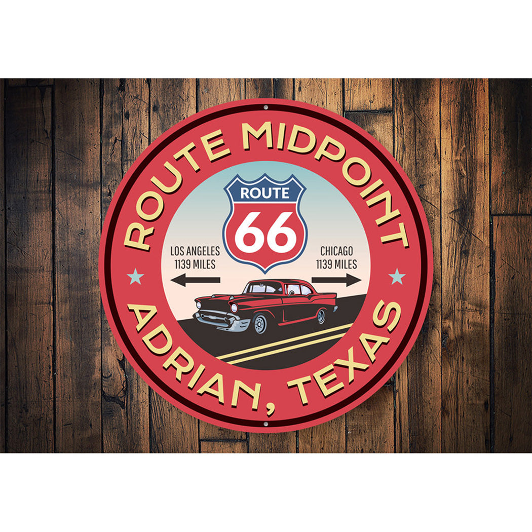 Route 66 Midpoint Novelty Sign Aluminum Sign