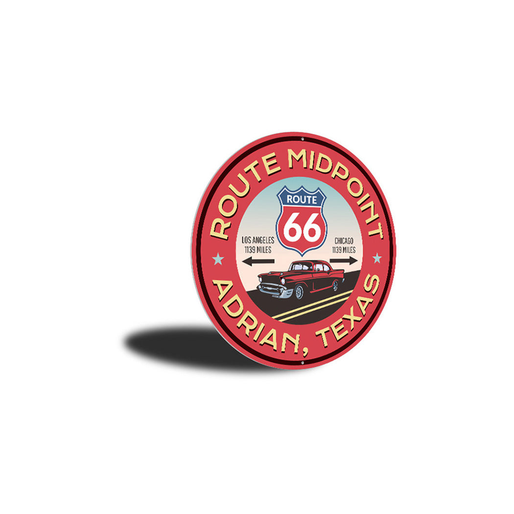 Route 66 Midpoint Novelty Sign Aluminum Sign