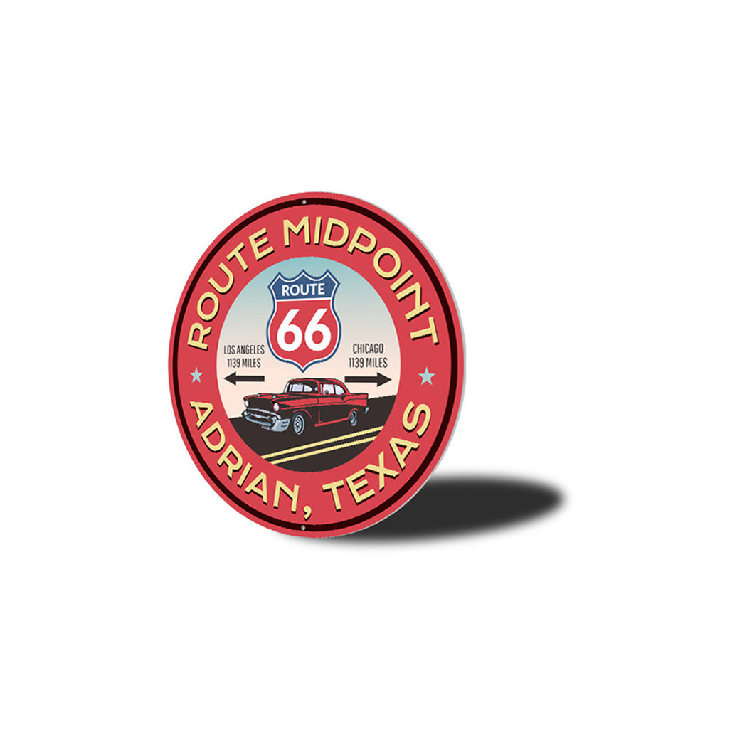 Route 66 Midpoint Novelty Metal Sign