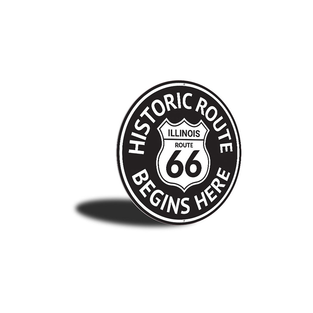 Route 66 Historic Route Begins Here Sign Aluminum Sign