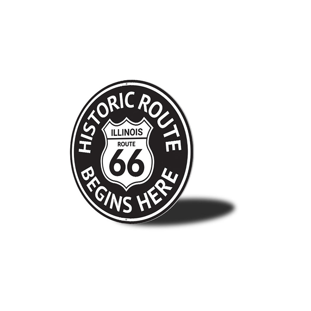 Route 66 Historic Route Begins Here Metal Sign