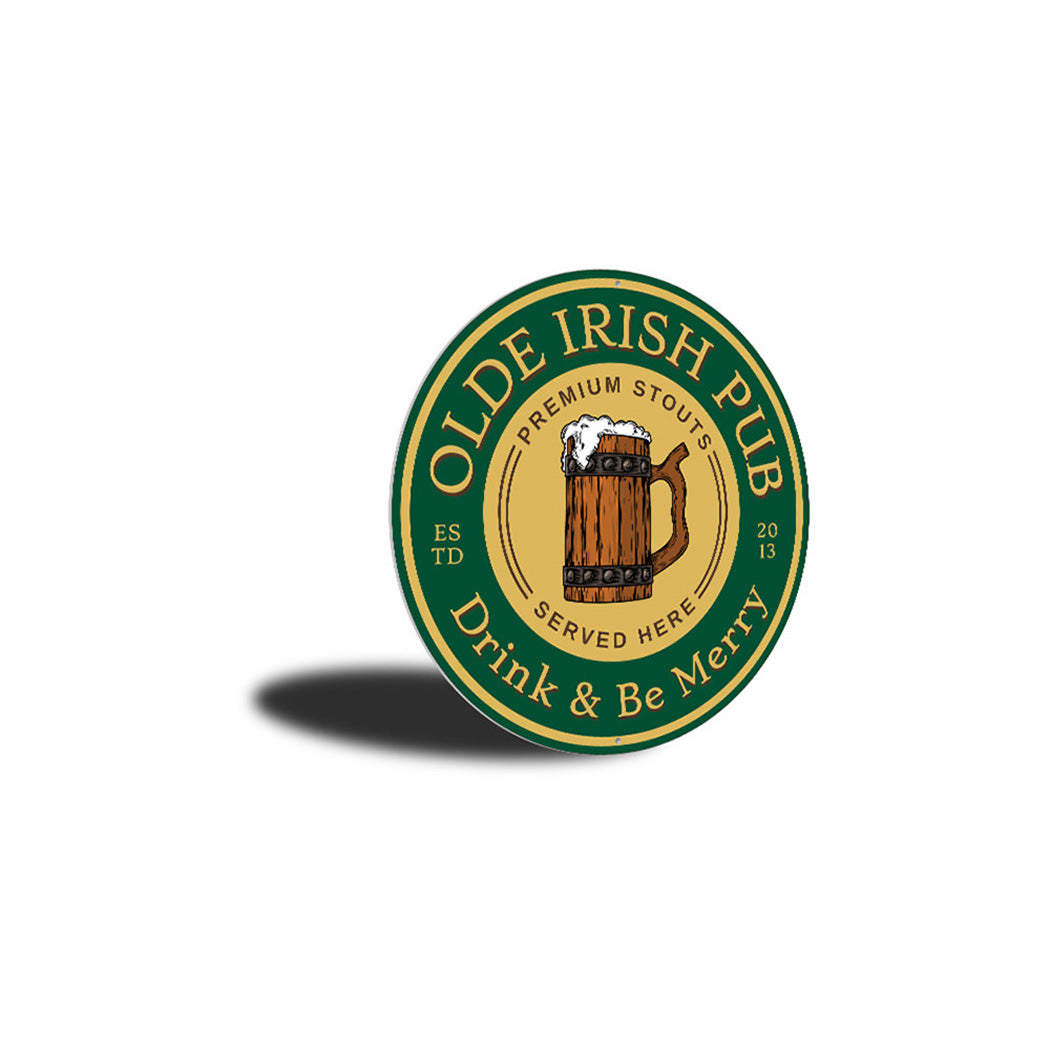 Olde Irish Pub Estd Year Sign Aluminum Sign