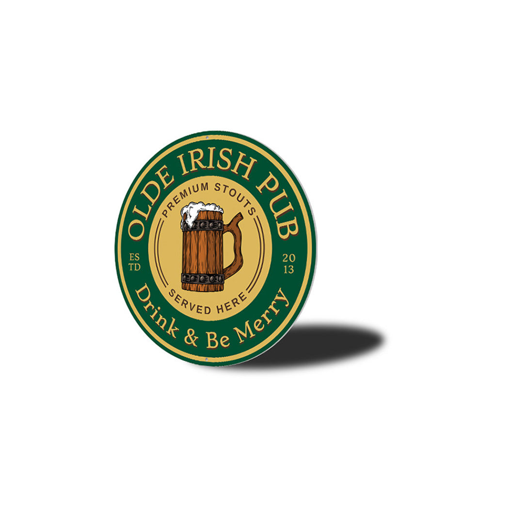 Olde Irish Pub Estd Year Metal Sign