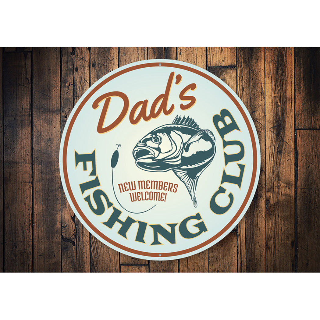 Fishing Club New Members Welcome Sign Aluminum Sign