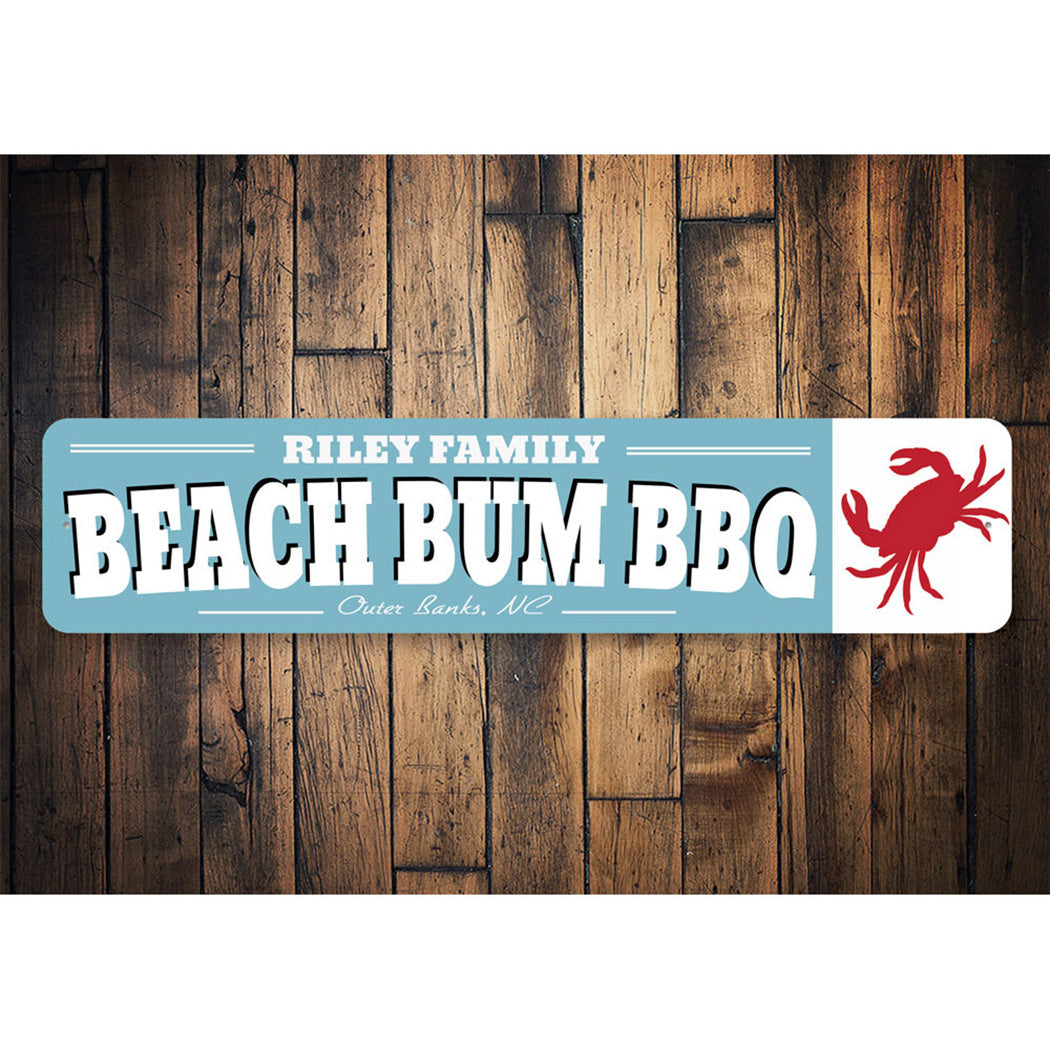 Beach Bum Bbq Crab Sign