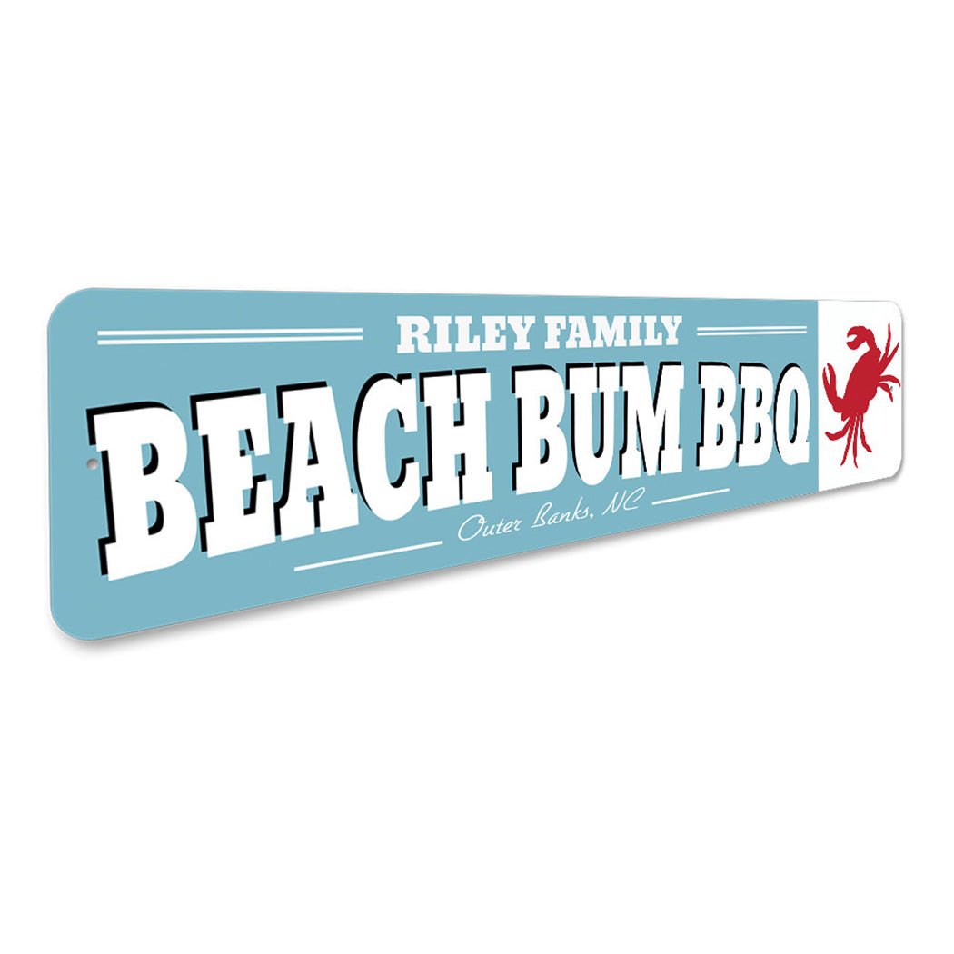 Beach Bum Bbq Crab Sign