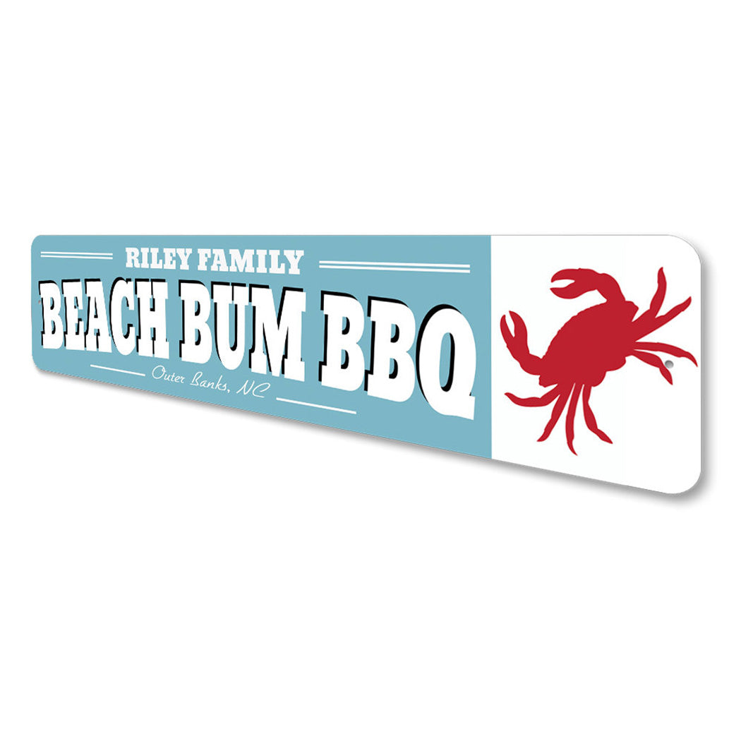 Beach Bum Bbq Crab Sign