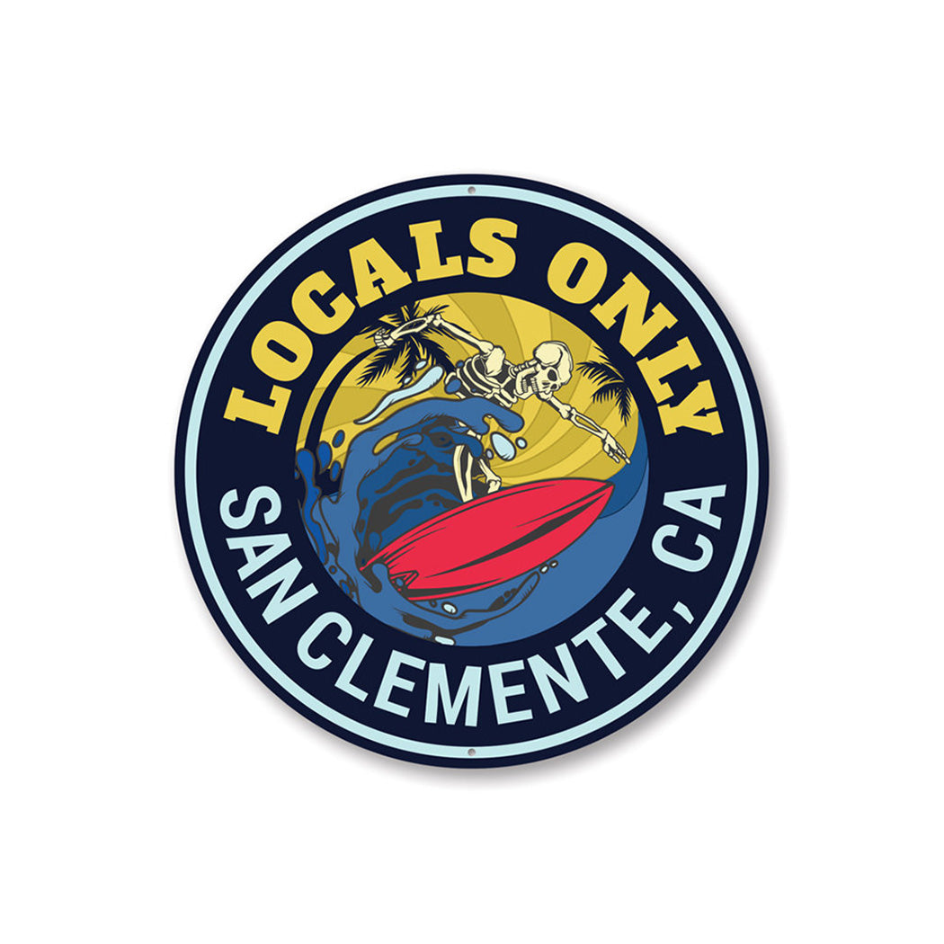Locals Only Custom Surfer Sign, Beach Lover Aluminum Sign