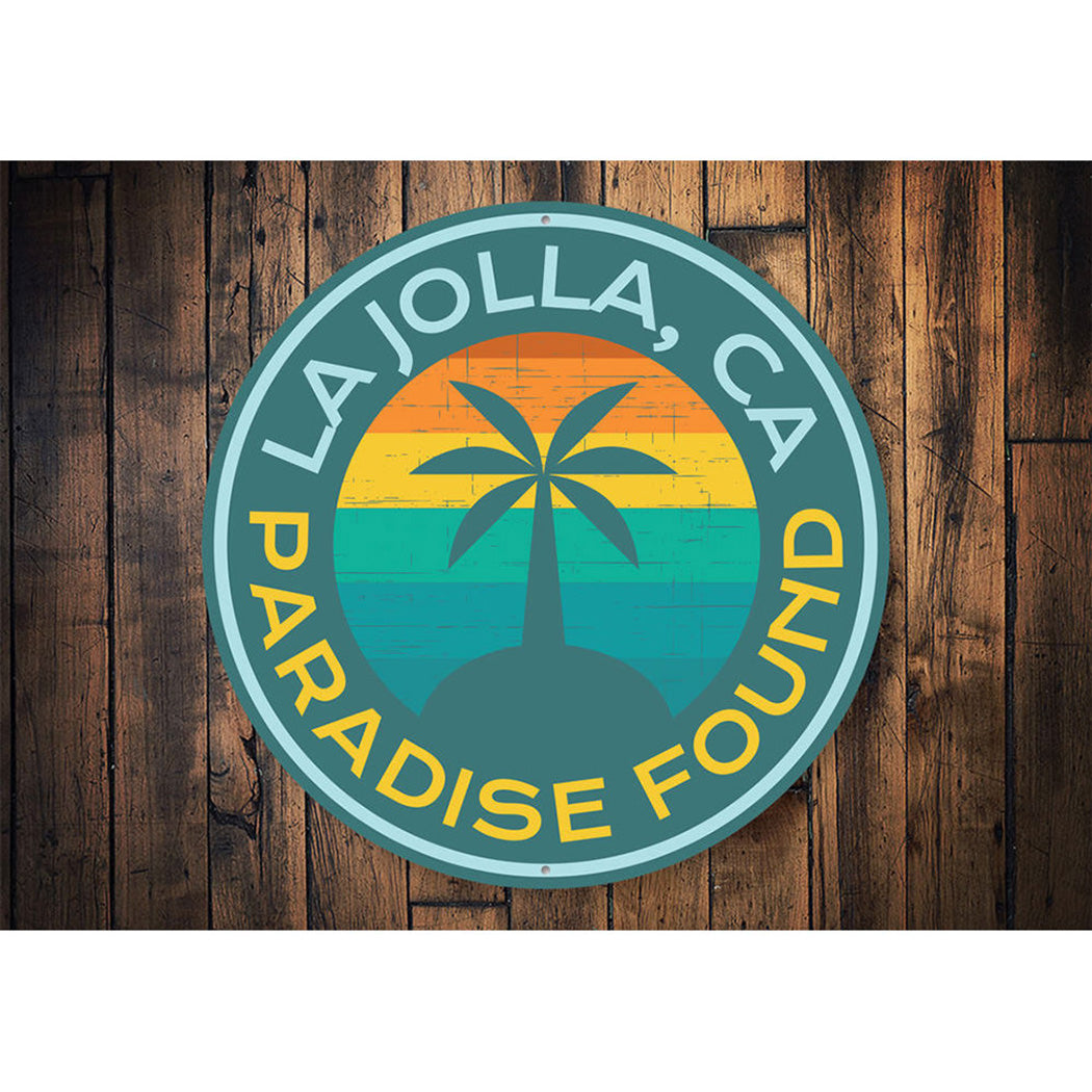 Paradise Found Beach House Custom Aluminum Sign