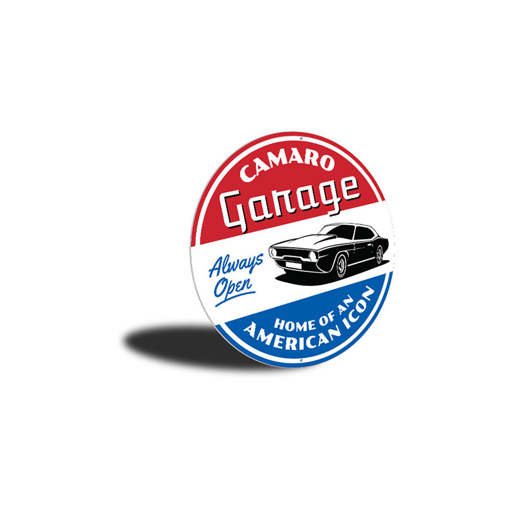 Camaro Garage Always Open, Decorative Garage Sign, Father's Day Gift Sign, Classic Car Sign