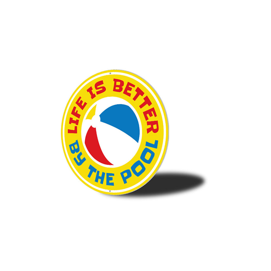 Beach Ball Circle Metal Sign