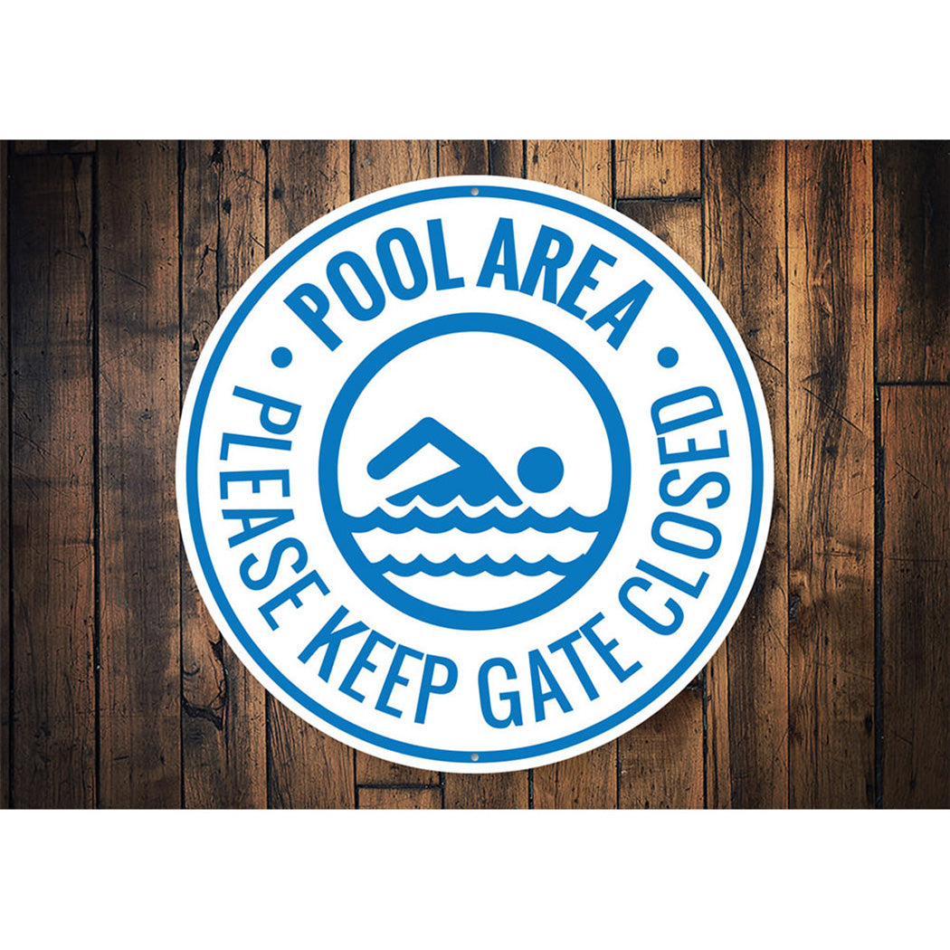 Pool Area Keep Gate Closed, Garden Poolside Sign, Decorative Home Sign