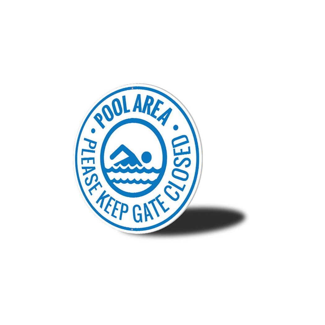 Pool Area Gate Metal Sign