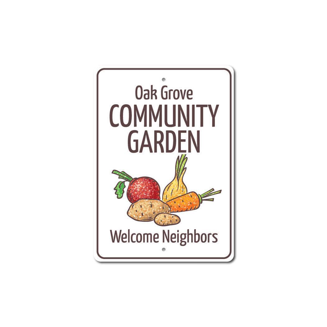Community Garden Welcome Sign