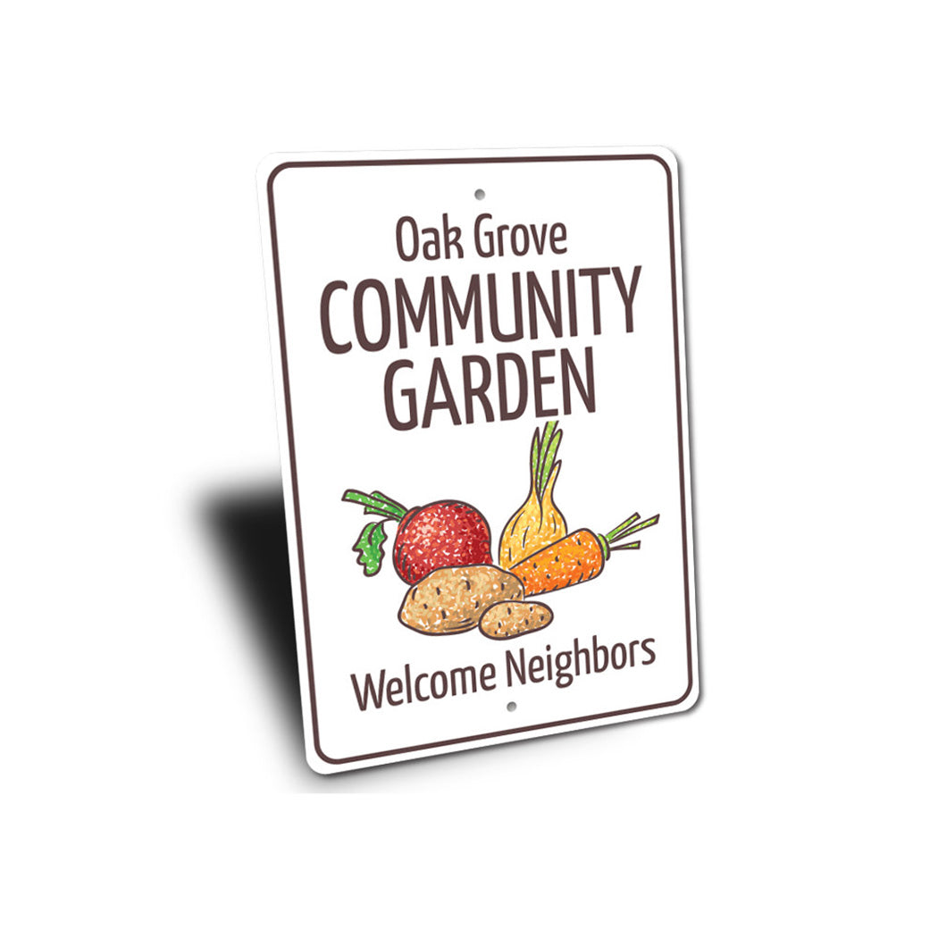Community Garden Welcome Sign