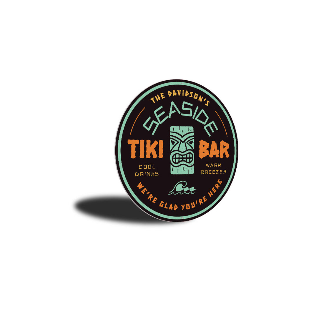 Seaside Tiki Bar Sign, Beach Bar, Beach House Decor, Beach Aluminum Sign