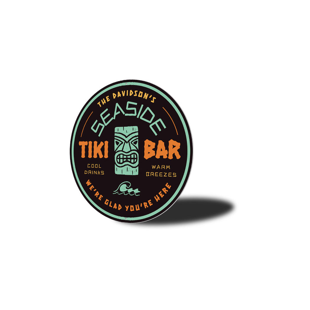 Seaside Tiki Bar Metal Sign