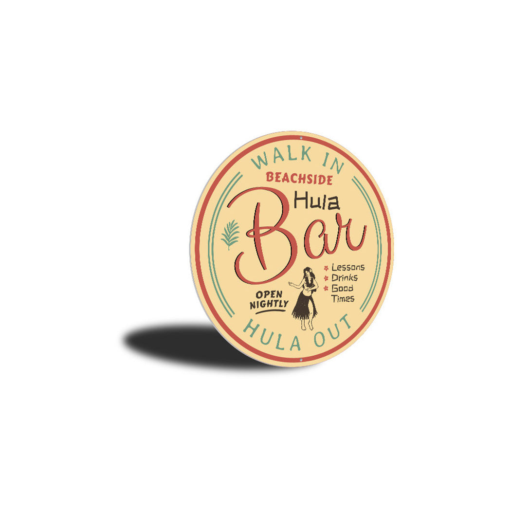 Hula Bar Sign, Beach Bar Decorative Sign, Beach House Aluminum Sign
