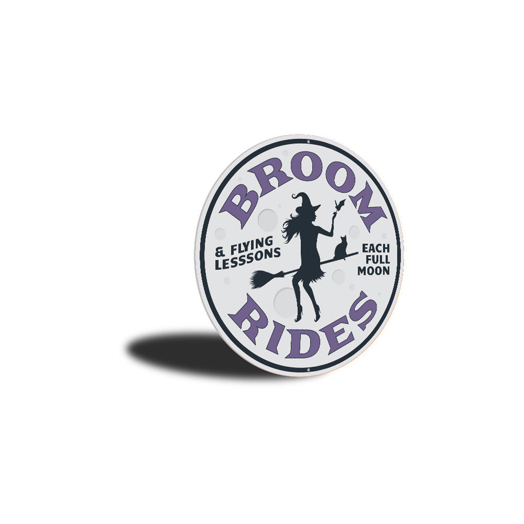Broom Rides Witch Metal Sign