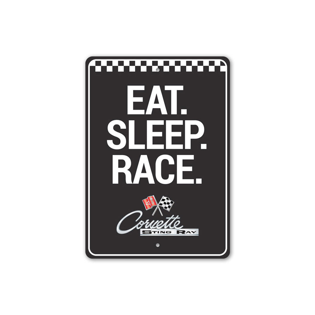 Eat Sleep Race Chevy Stingray Sign