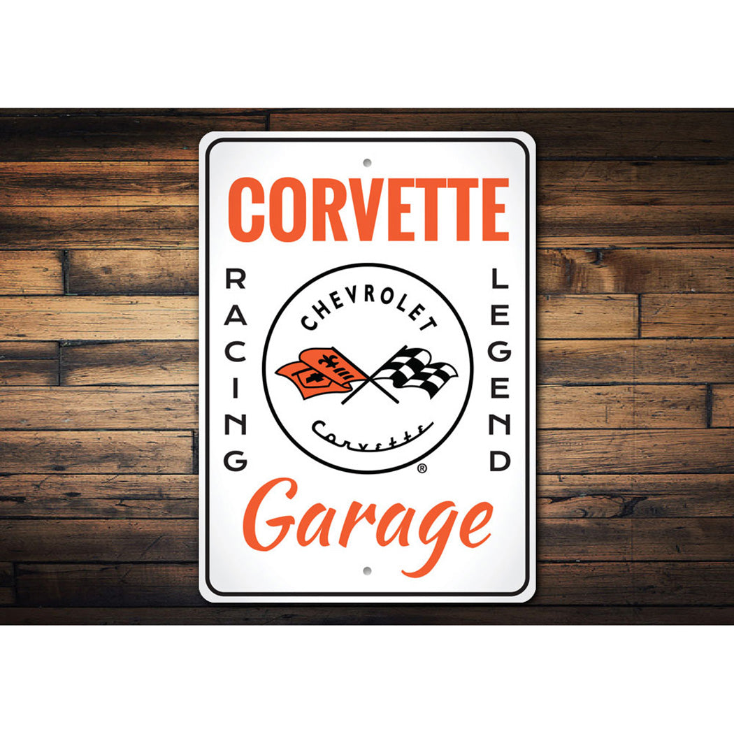 Vintage Chevy Corvette Garage Sign