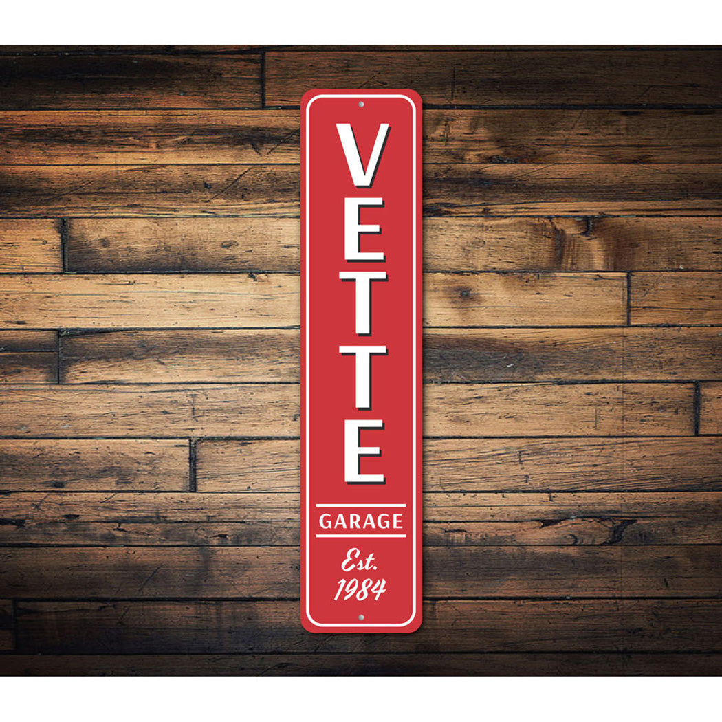 Vette Garage Chevy Corvette Sign