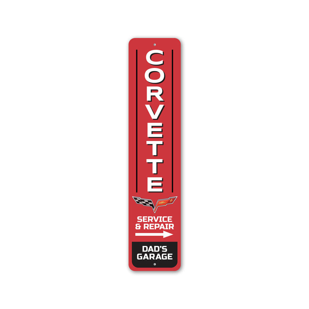 Corvette Service & Repair Metal Sign