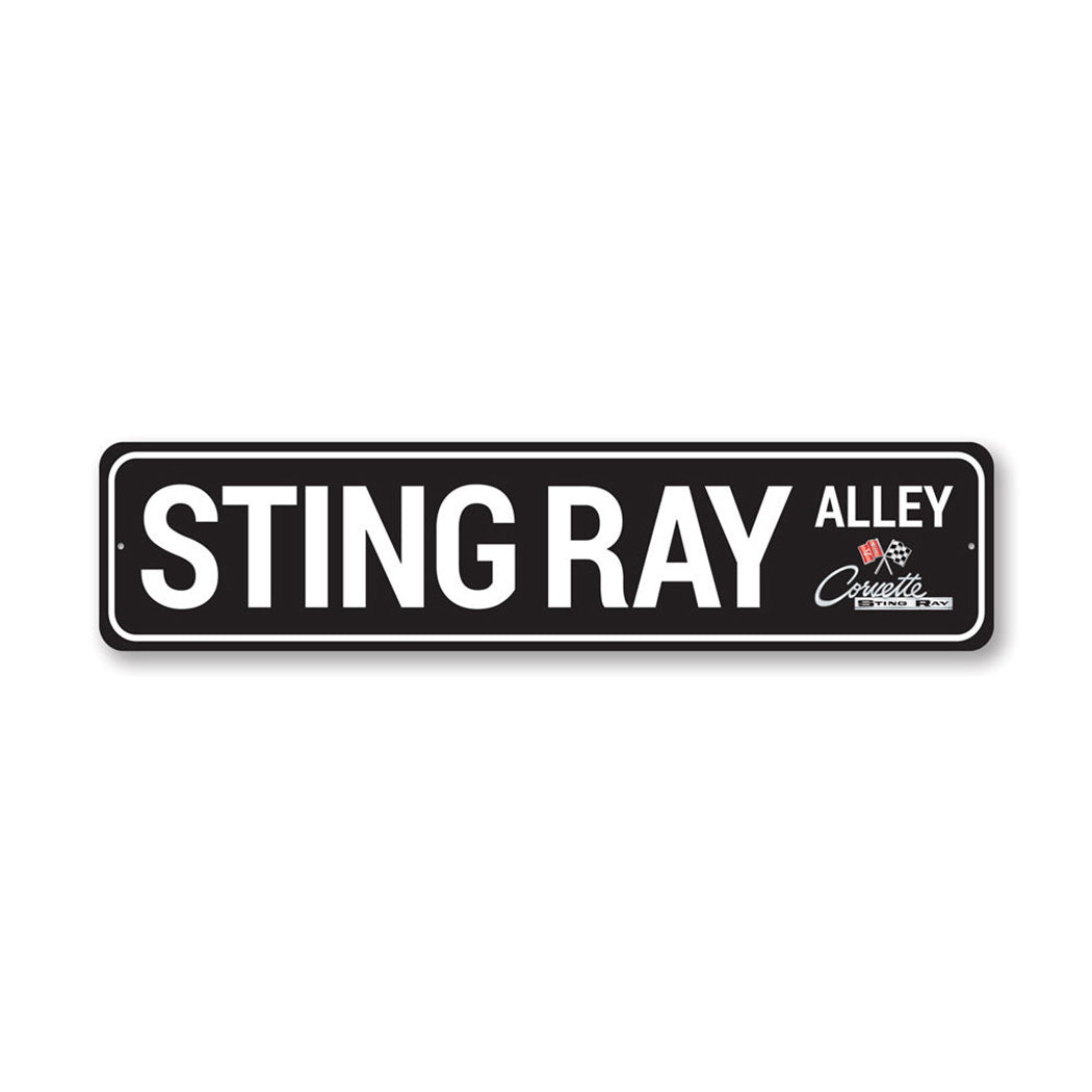 Sting Ray Alley Chevy Corvette Metal Sign