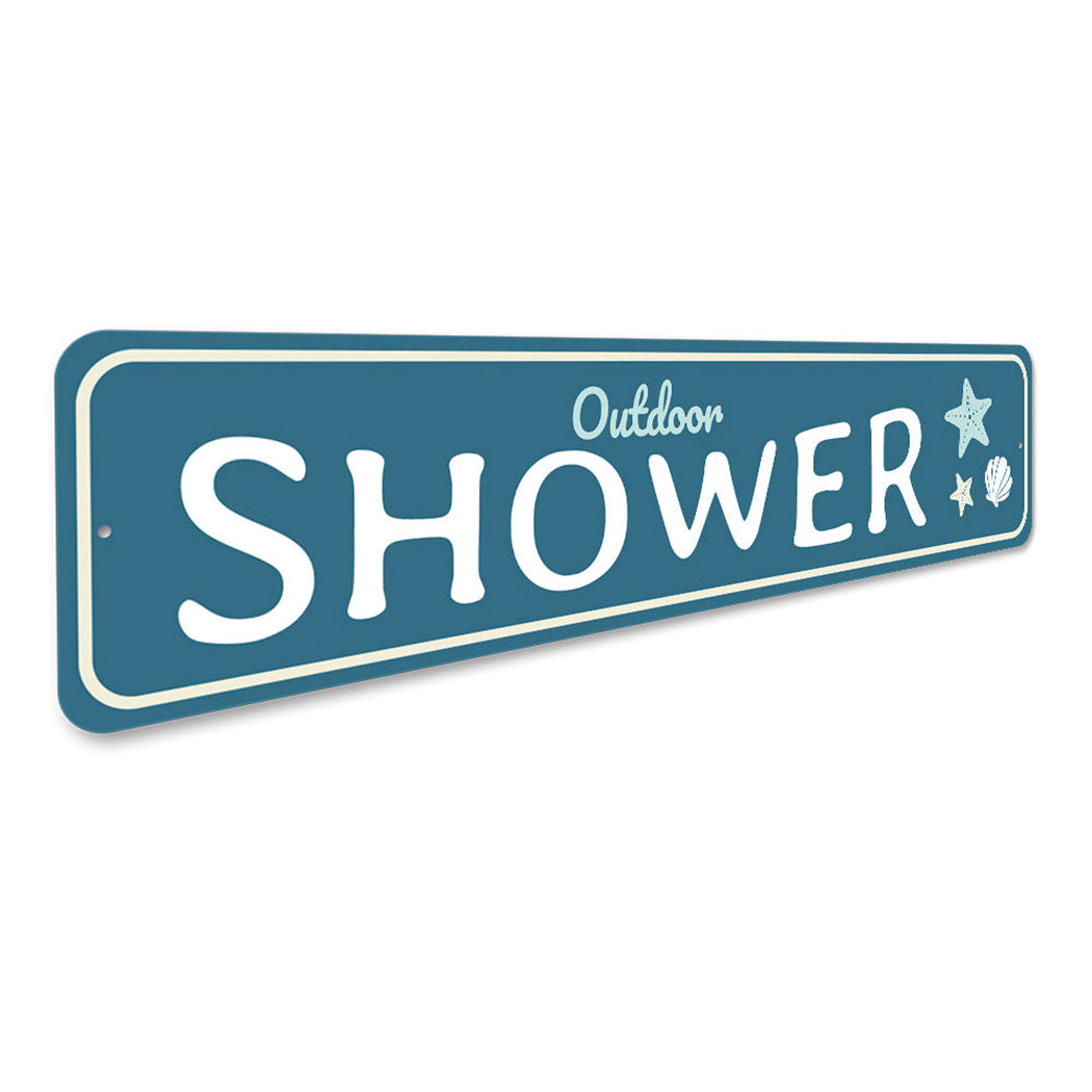 Outdoor Shower Beach Sign