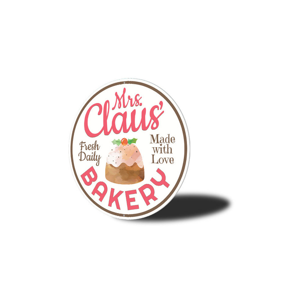 Mrs. Claus' Bakery Metal Sign
