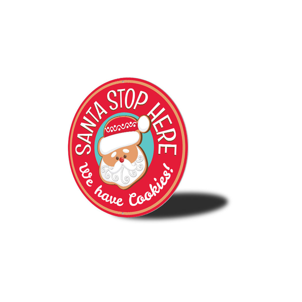 Santa Christmas Cookies Metal Sign