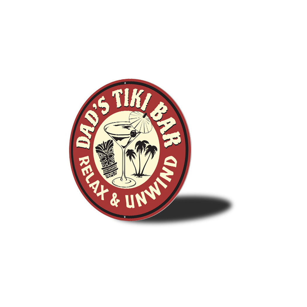 Dad's Tiki Bar Metal Sign, Beach Bar Metal Sign