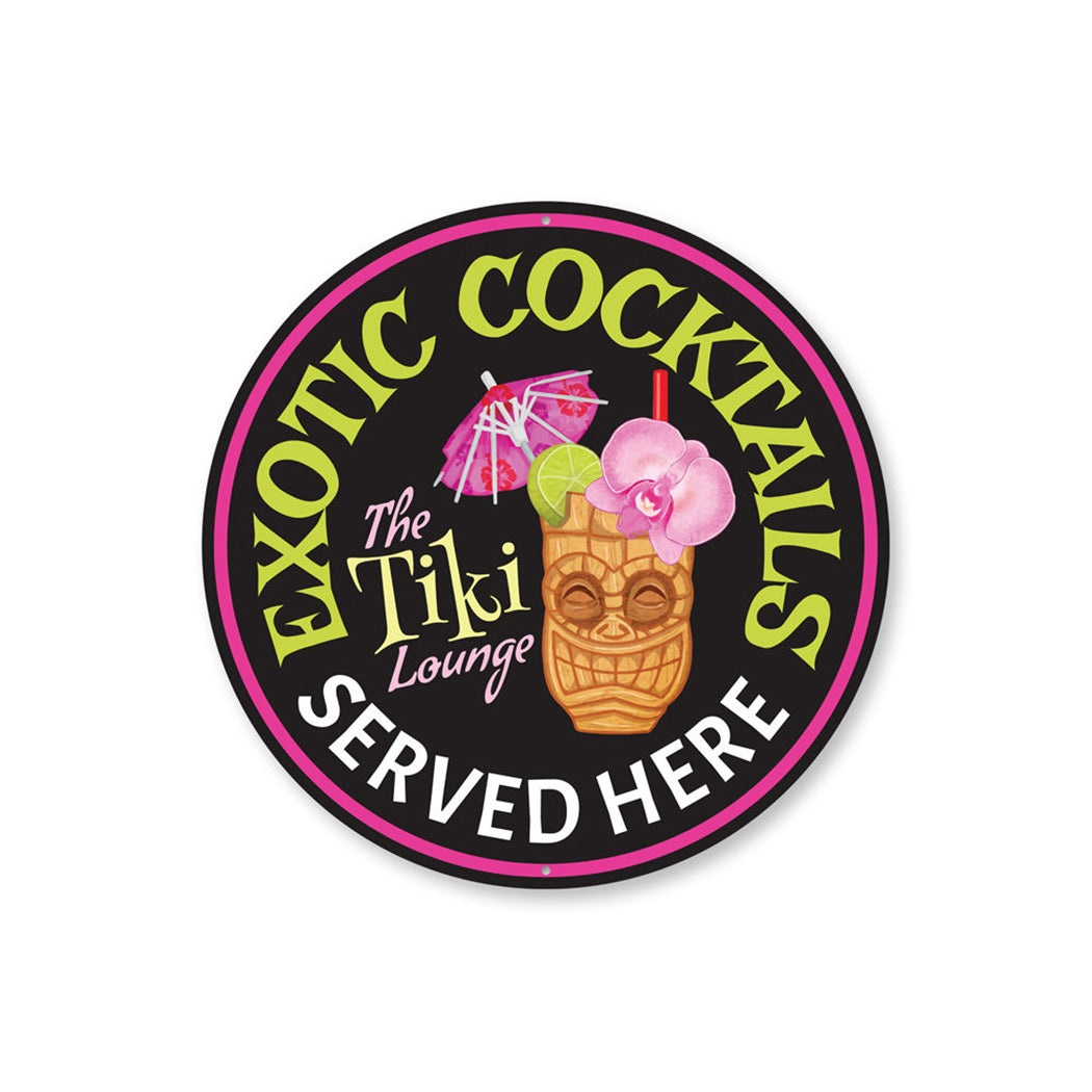 Exotic Cocktails Tiki Lounge Sign